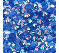 1000pcs 4mm Flat Back Non-Stick Rhinestone Crystal Diamantes Nail Art & Craft Scrapbooking Embellishments 90 Available Colours (4mm, AB Glassy Dark Blue #A42)