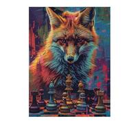 1000pcs(52x38cm) Adult Pieces Jigsaw Puzzle Fox Chess Strategy Art Print -3 Jigsaw Puzzle Relaxing Games Stress Reliever Gifts for Friends And Family 1000pcs(52x38cm)