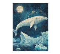 1000pcs(52x38cm) Adult Puzzles Whale Watching Under The Moonlight Jigsaw for Adults Brain Teaser Game For Family Fun Gifts for Friends And Family 1000pcs(52x38cm)