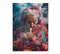 1000pcs(52x38cm) Jigsaw Puzzle for Teenagerss Elderly Woman Enjoying Popcorn Jigsaw for Adults Fun Games A Work of Art Fun at Home Activities, 1000pcs(52x38cm)