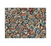 1000pcs(52x38cm) Jigsaw Puzzles for Adults Abstract Tribal Pattern II Puzzle for Adults Brain Teaser Game Wall Art Unique Gifts for Birthday And Christmas 1000pcs(52x38cm)