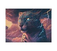 1000pcs(52x38cm) Jigsaw Puzzles for Teenagerss Thundering Leopard Wild Power Unleashed Jigsaw for Adults DIY Toys Pattern Assembly Challenging Game Gifts 1000pcs(52x38cm)