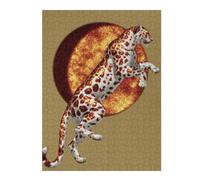 1000pcs(52x38cm) Jigsaws for Teenagerss Puzzle Leopard Sunset Art Print Jigsaws for Adults Brain Teaser Game Home Decoration Difficult And Challenge 1000pcs(52x38cm)