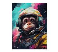 1000pcs(52x38cm) Jigsaws for Teenagerss Puzzle Monkey Astronaut Space Suit Jigsaws for Adults Brain Teaser Game Home Decoration Difficult And Challenge 1000pcs(52x38cm)