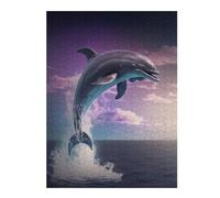 1000pcs(52x38cm) Puzzles for Teenagerss Dolphins Jumping Jigsaw Puzzle Brain Teaser Game Presents for Women Deal As Gifts for The Whole Family 1000pcs(52x38cm)