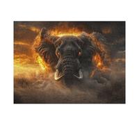 1000pcs(52x38cm) Puzzles for Teenagerss Fiery Mammoth Stampede Adult Puzzles Brain Teaser Game Stress Reliever Deal As Gifts for The Whole Family 1000pcs(52x38cm)