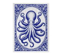 1000pcs(52x38cm) Rompecabezas Para Adolescentes Blue Octopus in Decorative Frame Rompecabezas Para Adultos: Un Juego Práctico, Divertido Y Con Un Toque De Humor, Un Reto Educativo 1000pcs(52x38cm)