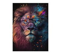 1000pcs(52x38cm) Rompecabezas Para Adolescentes Colorful Lion Glasses Art Print -3 Rompecabezas Juguetes Antiestrés Regalos Para Mujeres Es Ideal Como Regalo 1000pcs(52x38cm)