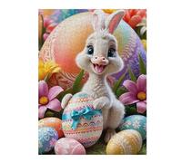 1000pcs(52x38cm) Rompecabezas Para Adolescentes Easter Bunny with Decorated Eggs Rompecabezas Juguetes Antiestrés Regalos Para Mujeres Es Ideal Como Regalo 1000pcs(52x38cm)