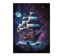 1000pcs(52x38cm) Rompecabezas Para Adolescentes Fantasy Sailing Ship Night Sky Rompecabezas Para Adultos Juego De Ingenio Regalo De Cumpleaños Ayuda A Ejercitar El Cerebro 1000pcs(52x38cm)