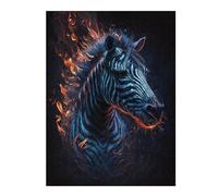 1000pcs(52x38cm) Rompecabezas Para Adolescentes Flaming Zebra Art Print Rompecabezas Para Adultos Juego Familiar Una Obra De Arte Regalos Únicos Para Cumpleaños