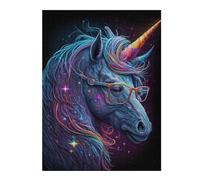 1000pcs(52x38cm) Rompecabezas Para Adolescentes Galactic Unicorn with Glasses -1 Rompecabezas Familiar Juego Regalos Para Mujeres Diversión En Casa Actividades, 1000pcs(52x38cm)