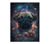1000pcs(52x38cm) Rompecabezas Para Adolescentes Magical Pug with Flowers -2 Rompecabezas Juguetes Antiestrés Decoración Del Hogar Juego Desafiante Regalos 1000pcs(52x38cm)