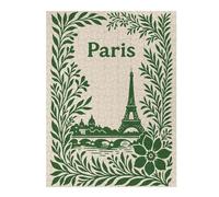 1000pcs(52x38cm) Rompecabezas Para Adolescentes Paris Illustration with Floral Frame Rompecabezas Para Adultos: Un Juego Práctico, Divertido Y Con Un Toque De Humor, Un Reto Educativo 1000pcs(52x38cm)