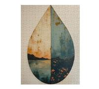 1000pcs(52x38cm) Rompecabezas Para Adolescentes Wabi Sabi Water Drop Landscape Painting Rompecabezas Para Adultos Juegos Divertidos Desafío Difícil Juego Desafiante Regalos 1000pcs(52x38cm)