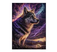 1000pcs(52x38cm) Rompecabezas Para Adolescentes Wolf Spirit Lightning Art Print Rompecabezas Para Adultos Juego De Ingenio Regalo De Cumpleaños Ayuda A Ejercitar El Cerebro 1000pcs(52x38cm)