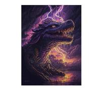 1000pcs(52x38cm) Rompecabezas Para Adultos Thunder Dragon in Storm Rompecabezas Para Adultos Juego Familiar Corte De Precisión Regalos Únicos Para Cumpleaños Y Navidad 1000pcs(52x38cm)