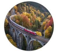 1000pcs (67.5x67.5cm) Puzzles, Puzzles Für Erwachsene Und Teenager Passenger Train Winds Its Way over The Stone Arch