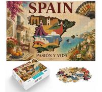 1000pcs (70x50cm), Adult Puzzle, 1000 Pieces, Spain Pasión Y Vida Travel | For screen-free Christmas time: Adult jigsaw puzzle with 1000 pieces offers a classic activity for Christmas.