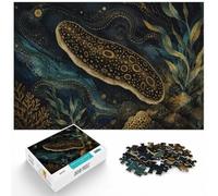 1000pcs (75x50cm) 1000 Piece Jigsaw, Gold Sea Slug on Dark Background, Festive Present