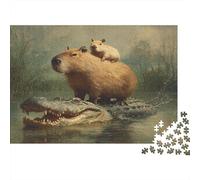 1000pcs (75x50cm) Capybara Riding An Alligator Puzzle DIY-Puzzle Für Erwachsene