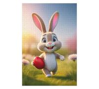 1000pcs(75x50cm) Jigsaw Puzzles for Adults Easter Bunny with Dyed Red Egg Puzzle for Adults Brain Teaser Game Wall Art Unique Gifts for Birthday And Christmas 1000pcs(75x50cm)