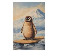 1000pcs(75x50cm) Jigsaw Puzzles for Adults Penguin Surfing Puzzle for Adults Brain Teaser Game Wall Art Unique Gifts for Birthday And Christmas 1000pcs(75x50cm)