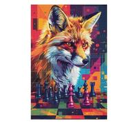 1000pcs(75x50cm) Jigsaw Puzzles for Teenagerss Fox Chess Strategy Art Print -2 Jigsaw for Adults DIY Toys Pattern Assembly Challenging Game Gifts 1000pcs(75x50cm)