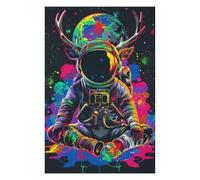 1000pcs(75x50cm) Jigsaw Puzzles for Teenagerss Jigsaw Space Deer Astronaut Art Print Jigsaws for Adults Fun Games Perfect Decoration Deal As Gifts for The Whole Family 1000pcs(75x50cm)