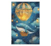 1000pcs(75x50cm) Jigsaw Puzzles Whale Floating with Hot Air Balloon Jigsaw Puzzle Hands-on Game Perfect Decoration Unique Gifts for Birthday And Christmas 1000pcs(75x50cm)