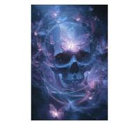 1000pcs(75x50cm) Jigsaws for Teenagerss Puzzle Enchanted Butterfly Skull Artwork Jigsaw Anti-Stress Toys Staycation Kill Time Birthday And Unique Gifts 1000pcs(75x50cm)