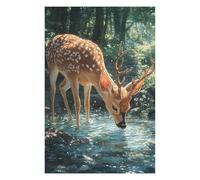 1000pcs(75x50cm) Puzzle For Teenagerss Deer Drinking Water in Forest Puzzles for Adults Relaxing Games Precision Cutting Unique Gifts for Birthday And Christmas 1000pcs(75x50cm)