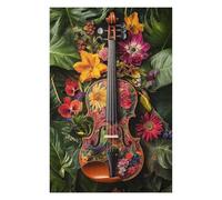 1000pcs(75x50cm) Puzzle For Teenagerss Floral Violin Artwork-1 Puzzles for Adults Toy Wall Decor Wall Decoration Birthday And Unique Gifts 1000pcs(75x50cm)