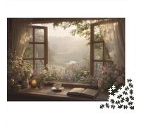 1000pcs (75x50cm) Puzzles, Puzzles Für Erwachsene Und Teenager English Country Cottage Window View