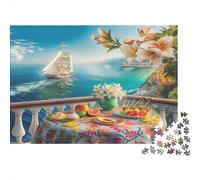 1000pcs (75x50cm) Puzzles, Puzzles Für Erwachsene Und Teenager Summer Cafe Terrace