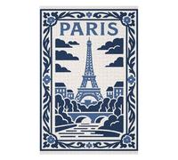 1000pcs(75x50cm) Rompecabezas Para Adolescentes Paris Eiffel Tower Blue Illustration Rompecabezas Para Adultos: Un Juego Práctico, Divertido Y Con Un Toque De Humor, Un Reto Educativo 1000pcs(75x50cm)