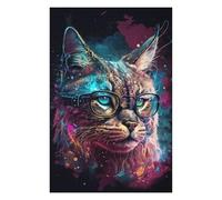 1000pcs(75x50cm) Rompecabezas Para Adolescentes Stylish Hipster Cat Glasses Art Print Rompecabezas Juguetes Antiestrés Regalos Para Mujeres Es Ideal Como Regalo 1000pcs(75x50cm)