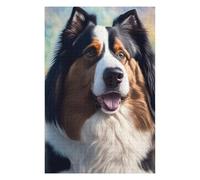 1000pcs(75x50cm) Rompecabezas Para Adultos Tri-Color Australian Shepherd Portrait Rompecabezas Para Adultos Juego Familiar Una Obra De Arte Regalos Únicos Para Cumpleaños Y Navidad 1000pcs(75x50cm)