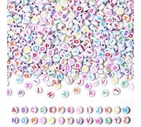 1000pcs Acrylic Beads and 200pcs Round Mixed Colorful Beads with 5M Elastic Line for DIY Jewellery Bracelets Necklaces Key Chains Making…