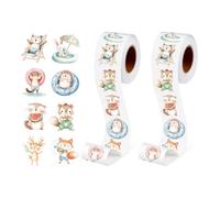 1000Pcs Adorable Animal Sticker Fun Animal Sticker Wrapping Labels for Scrapbook Journal Planner Kids Classroom Reward Recyclable Record Transfers