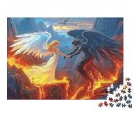 1000pcs Angel vs Demon artwork puzzle for adults paper material brain training jigsaw angel demon theme wall decor educational gift 38x26cm/1000pcs
