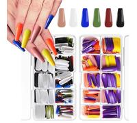 1000PCS Ballerina Coffin False Nails, TOROKOM Colorful Long Coffin Fake Nails Acrylic Extension Nails Coffin Nail Tips Full Cover Fake Nails for Nail Art Manicure Salon Home Women & Girls(10 Colors)