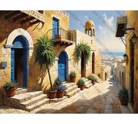 1000pcs Beautiful The Old Town with Colorful Buildings Funny Jigsaw Puzzles for Adults Wooden Cartoon Art Stress Relief Games Birthday Gifts for Friends Boys and Girls