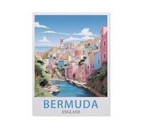 1000Pcs,Bermuda England Vintage Travel Poster,Jigsaw Adult Decompression Game Puzzle Students Toy For Children Christmas Birthday Gifts(75x50cm)-BB2