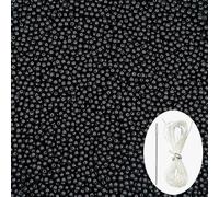 1000Pcs Black Acrylic Round Beads, Smooth Plastic Spacer Beads Set with Beading Needle and 13Ft Elastic String Cord for Jewelry Making Bracelets Necklace Earring DIY Crafting Supplies - 6mm