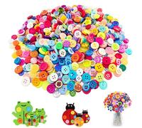 1000pcs Buttons for Crafts, Colorful Buttons for Crafting, Mixed Assorted Color and Sizes Craft Buttons Round Resin Button for Crafts DIY Knitting Sewing Painting Handmade Ornament Doll Decoration