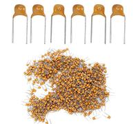 1000Pcs Ceramic Capacitor 4.7UF In - Line Monolithic Disc Capacitor, Fixed Axial Lead Low Frequency Bypass Capacitor with 5.08mm Pin Pitch DC50V ±10% for Electronic Instruments Sma