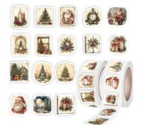 1000Pcs Christmas Decorative Sticker Labels Adhesive Wrapping Labels for Scrapbooking Journal Album Seal Envelope Wrapping Sticker