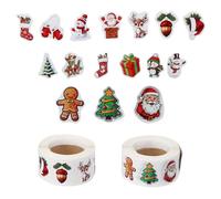 1000PCS Christmas Stickers Labels,2 Rolls Self Adhesive Xmas Stickers Tags for Crafts, Merry Christmas Sticker for Gift Wrapping Card Making Envelope Scrapbook Party Bags Kids Rewards