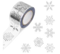 1000Pcs Clear Christmas Stickers Roll Round Foil Snowflake Stickers Self-Adhesive Christmas Snowflake Sticker Decals for Xmas Winter Holiday Envelopes Present Decor, 6 Styles (Silver)